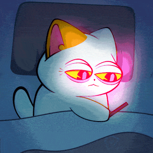 Zippy staring at charts in bed